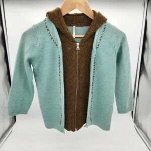 Free People Women's zip up cardigan with hood, size S.